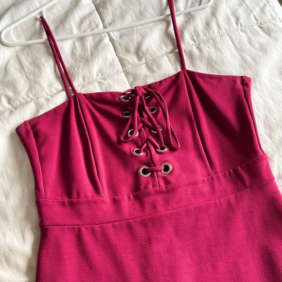 3/for$10🍒 - *Like New* Burgundy Wine Midi Dress (Large) - Picture 5 of 7